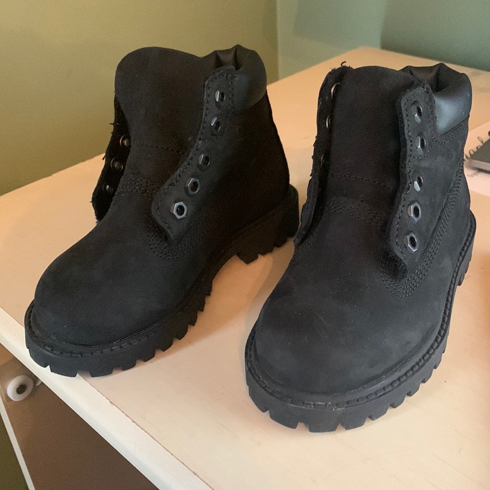 Toddler black timberland boots 8c